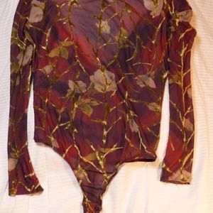 Long Sleeved Print Bodysuit